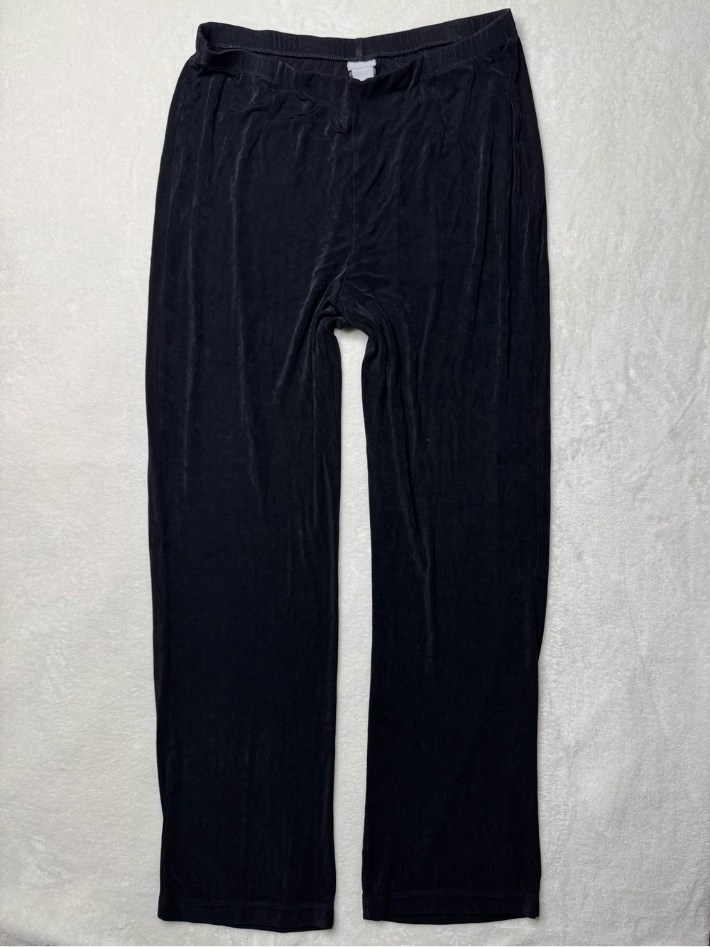 Chico’s Black Acetate Slinky Straight Leg Lounge Pants Comfortable 2R